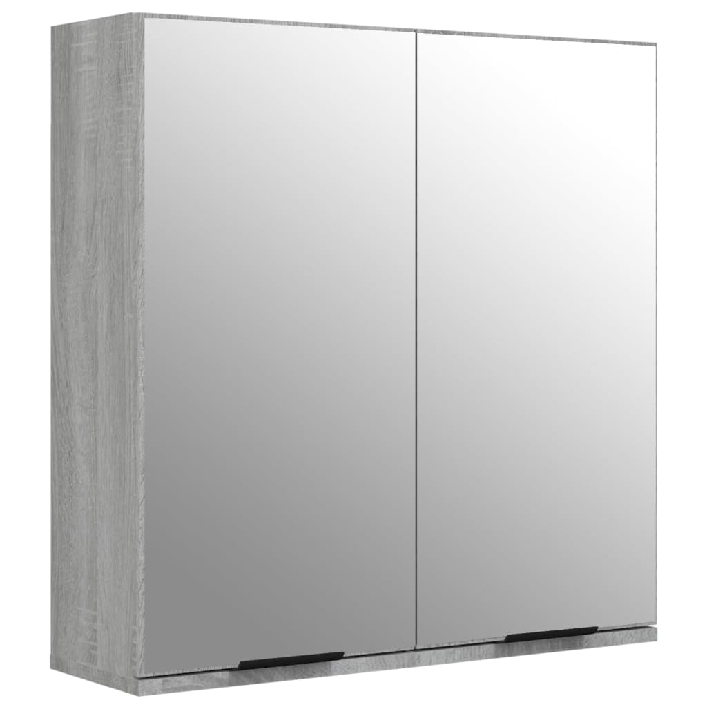 Armadietto a Specchio da Bagno Grigio Sonoma 64x20x67 cm | homemem39