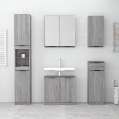 Armadietto a Specchio da Bagno Grigio Sonoma 64x20x67 cm | homemem39