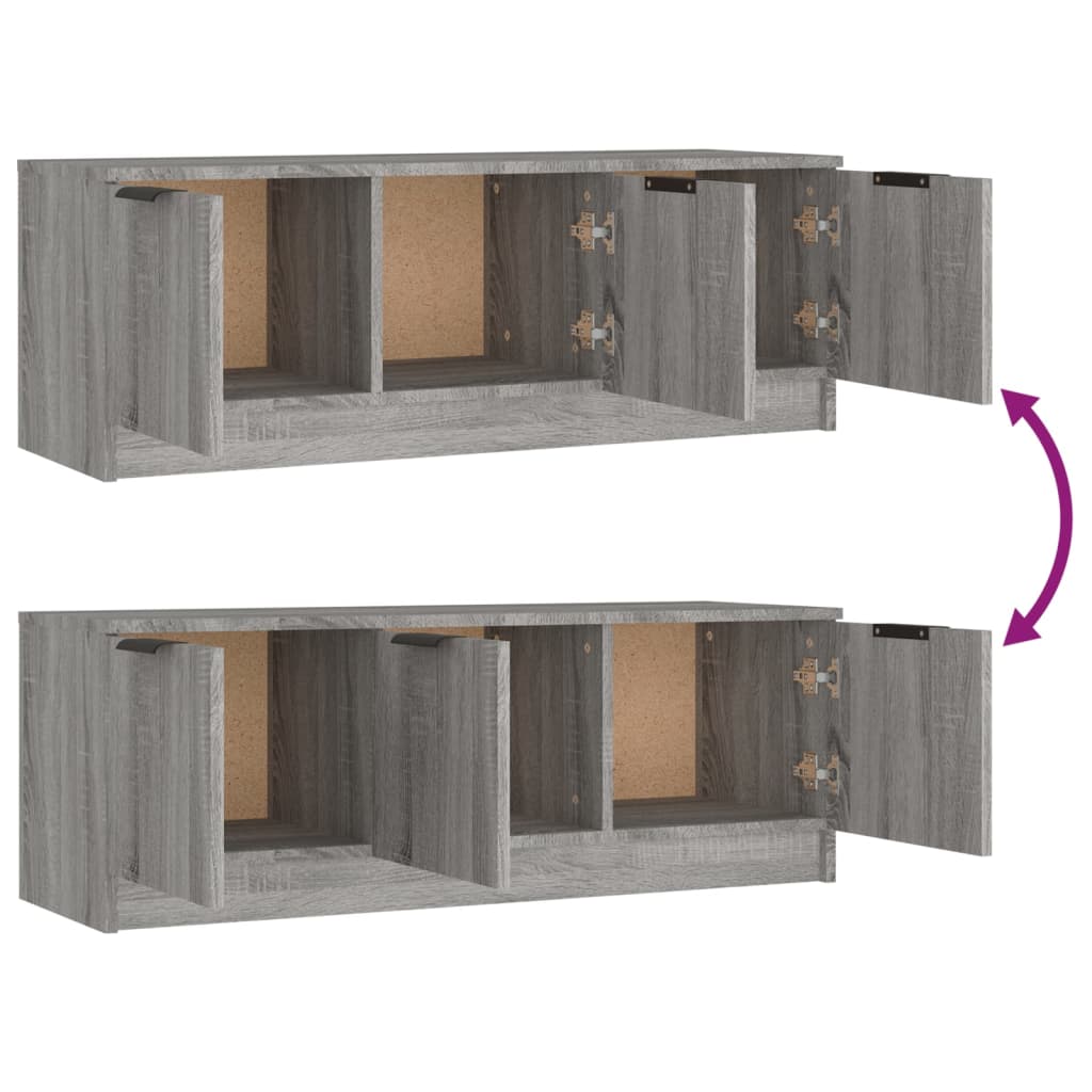 Mobile TV Grigio Sonoma 102x35x36,5 cm in Legno Multistrato