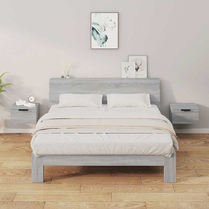 Comodini a Muro 2 pz Grigio Sonoma 34x30x20 cm | homemem39