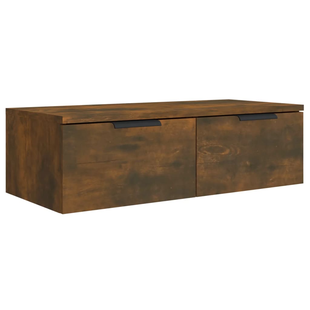 Smoked Oak Wall Cabinet 68x30x20 cm in Multilayer Wood