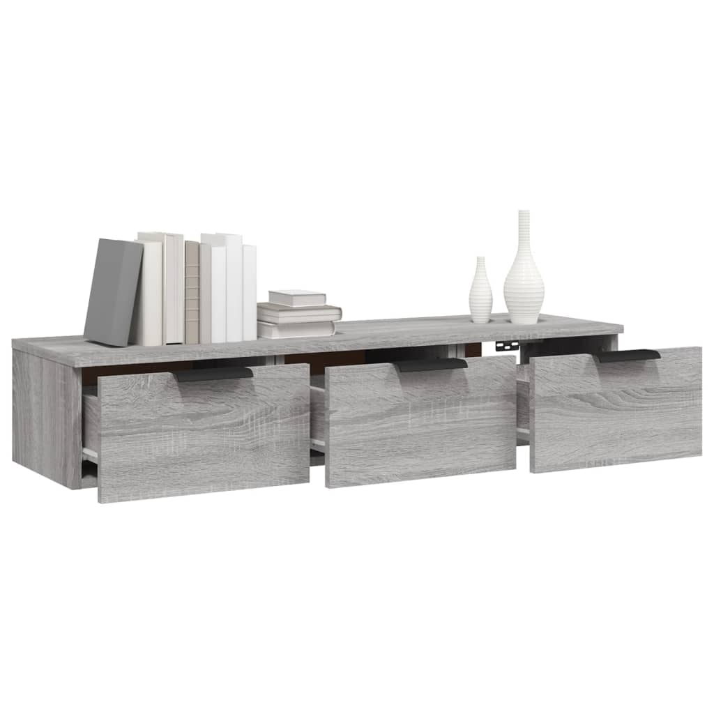 Armadietto a Muro Grigio Sonoma 102x30x20 cm Legno Multistrato