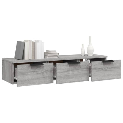 Armadietto a Muro Grigio Sonoma 102x30x20 cm Legno Multistrato