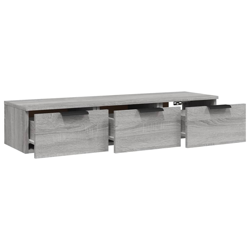 Armadietto a Muro Grigio Sonoma 102x30x20 cm Legno Multistrato
