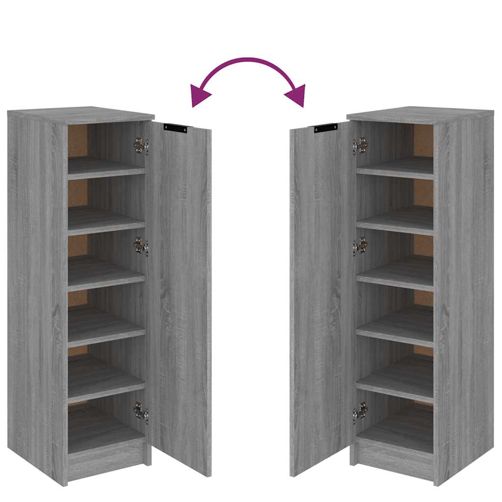 Scarpiera Grigio Sonoma 30x35x100 cm in Legno Multistrato - homemem39