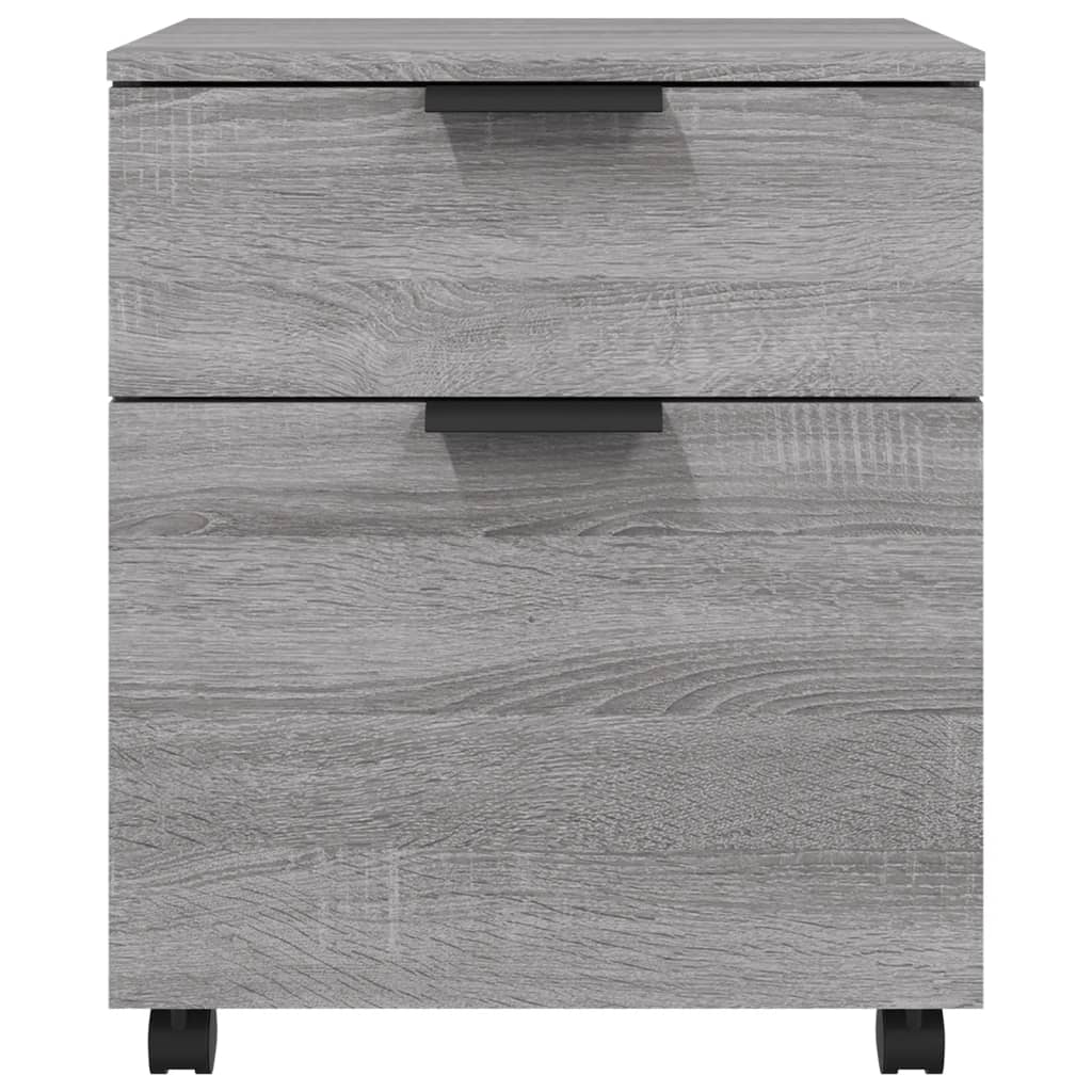 Schedario con Ruote Grigio Sonoma 45x38x54 cm Legno Multistrato - homemem39