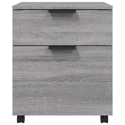 Schedario con Ruote Grigio Sonoma 45x38x54 cm Legno Multistrato - homemem39