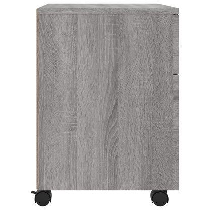 Schedario con Ruote Grigio Sonoma 45x38x54 cm Legno Multistrato - homemem39