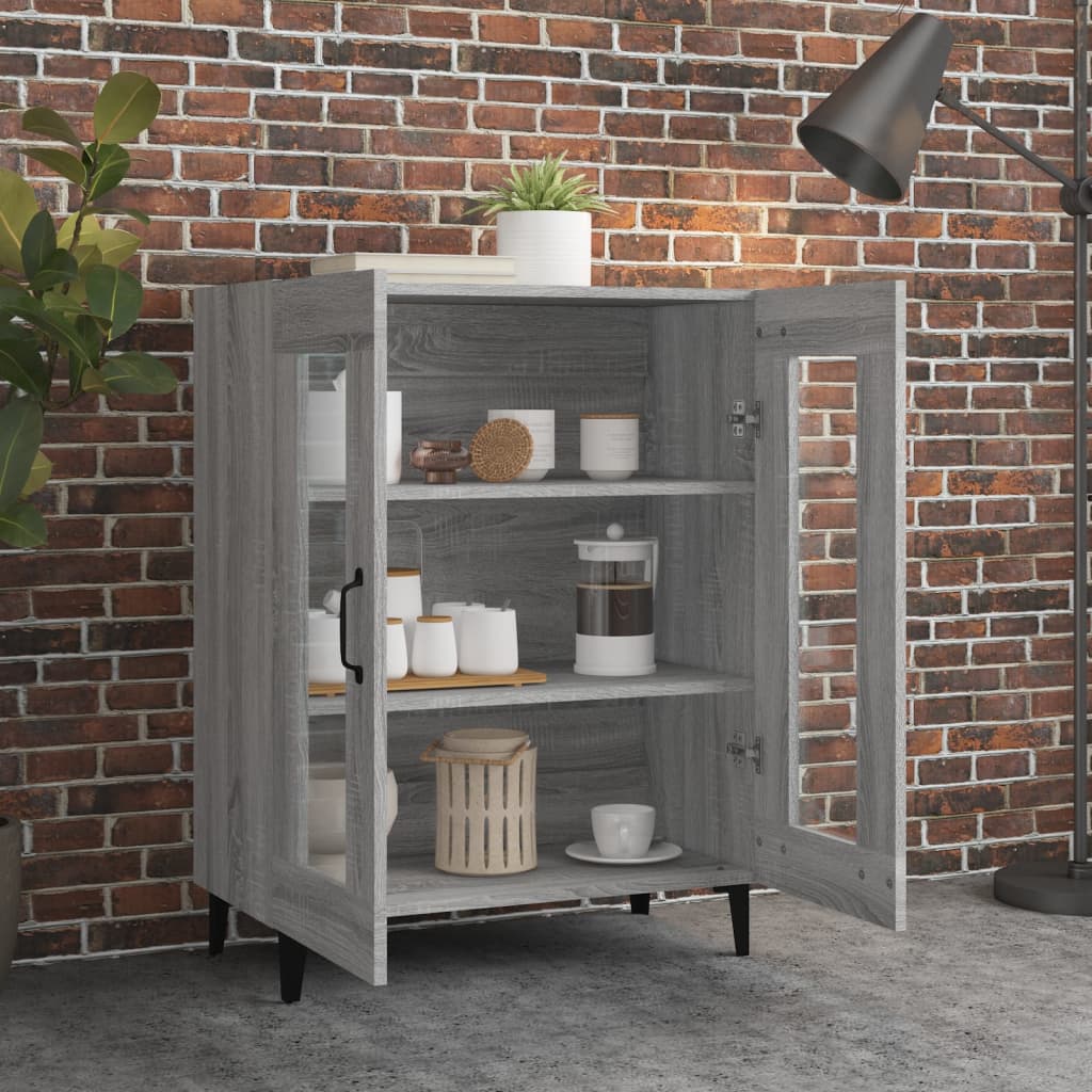 Credenza Grigio Sonoma 69,5x34x90 cm in Legno Multistrato - homemem39