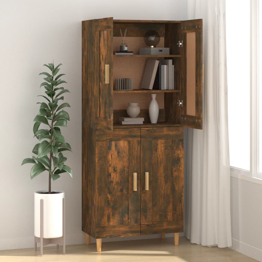 Credenza Rovere Fumo 69,5x34x90 cm in Legno Multistrato | homemem39