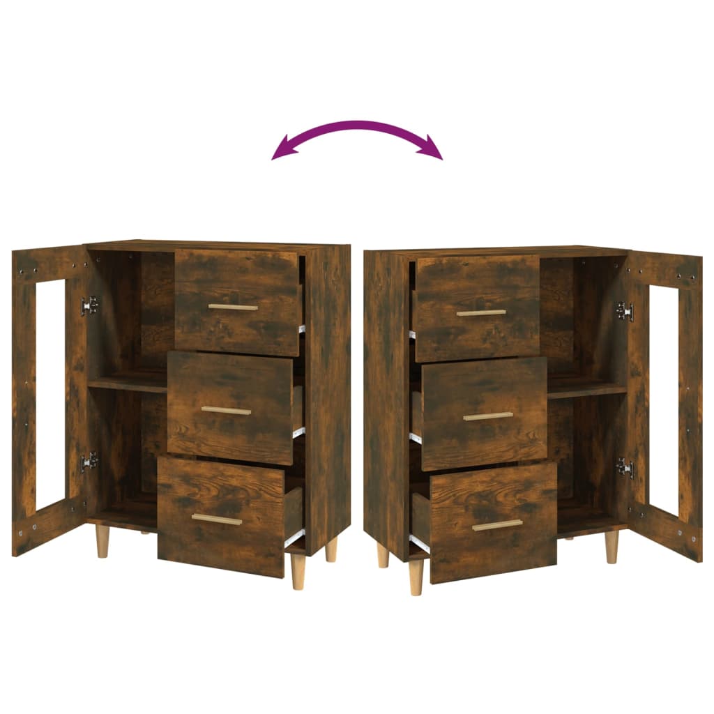 Credenza Rovere Fumo 69,5x34x90 cm in Legno Multistrato