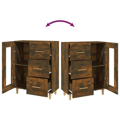 Credenza Rovere Fumo 69,5x34x90 cm in Legno Multistrato
