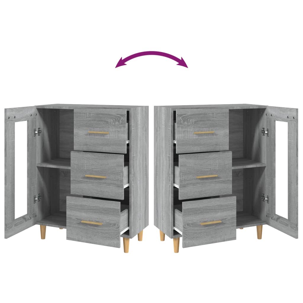 Credenza Grigio Sonoma 69,5x34x90 cm in Legno Multistrato - homemem39