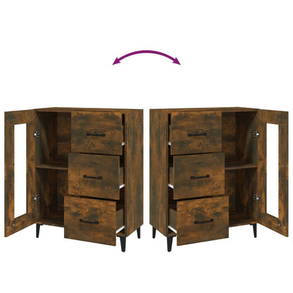 Credenza Rovere Fumo 69,5x34x90 cm in Legno Multistrato - homemem39