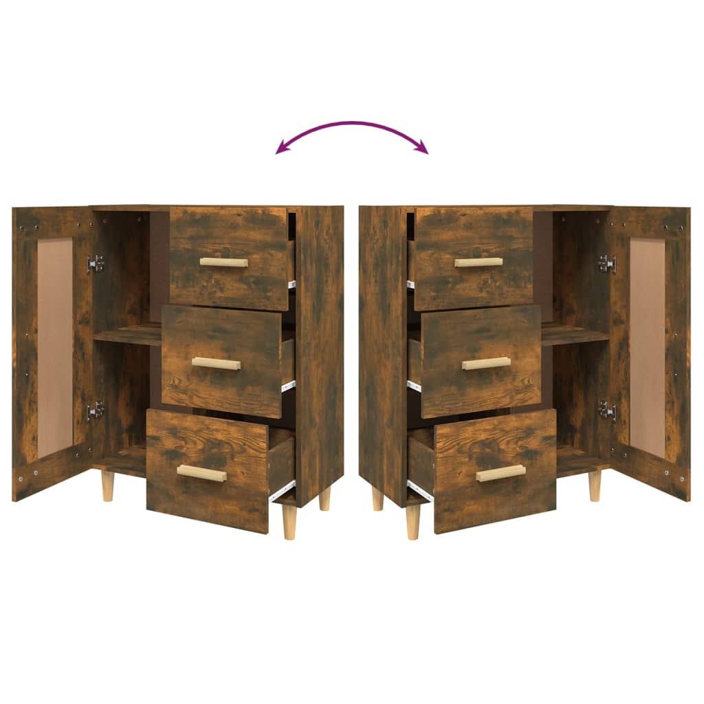 Credenza Rovere Fumo 69,5x34x90 cm in Legno Multistrato - homemem39