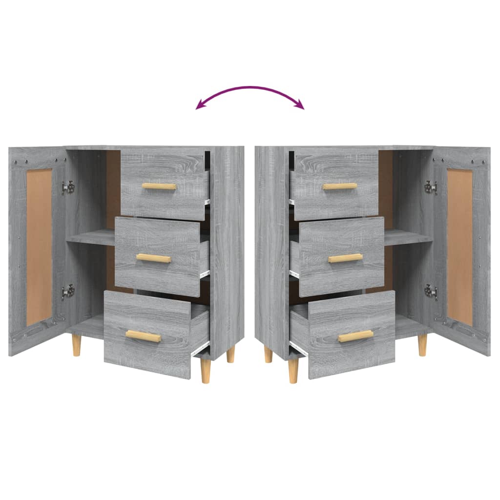 Credenza Grigio Sonoma 69,5x34x90 cm in Legno Multistrato