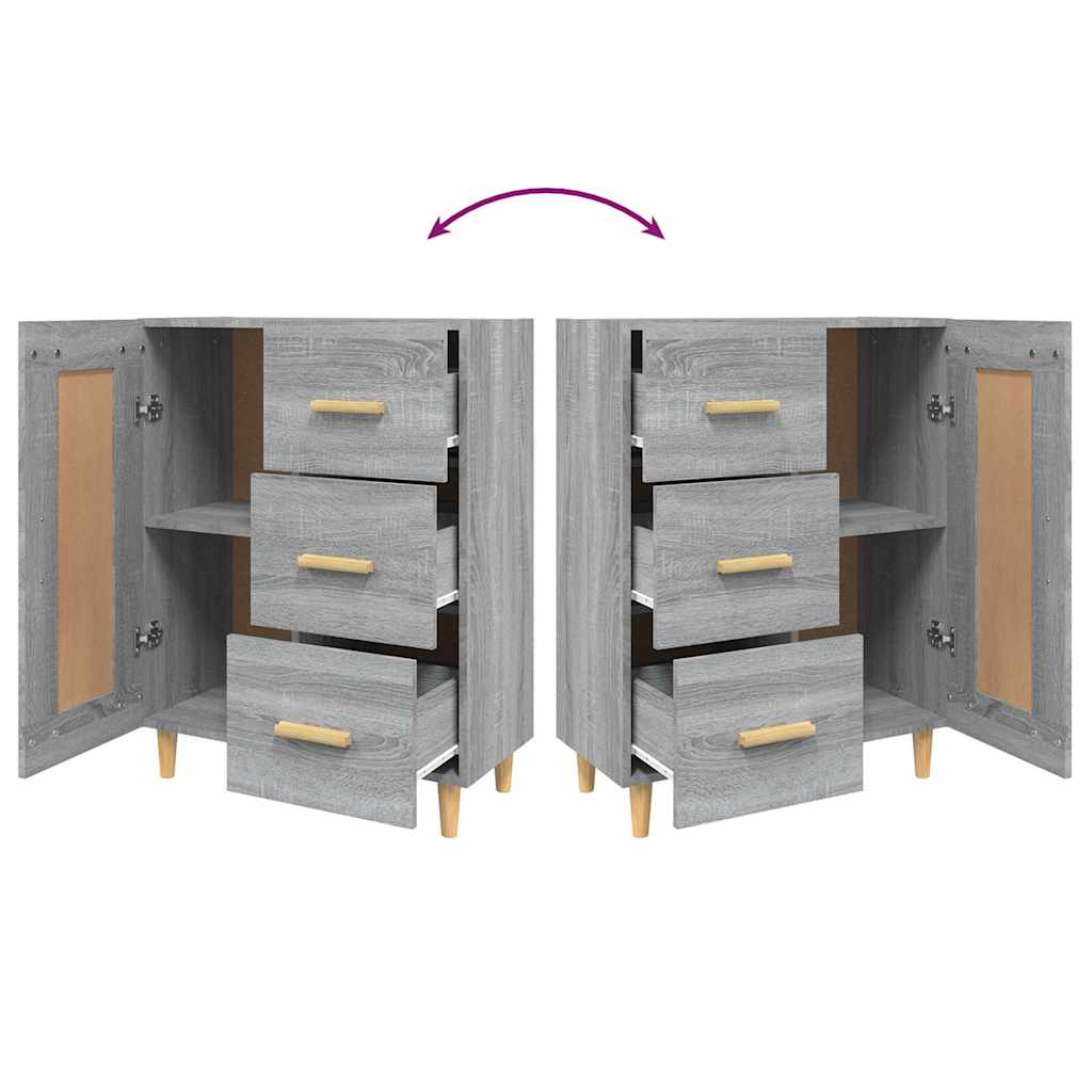 Credenza Grigio Sonoma 69,5x34x90 cm in Legno Multistrato