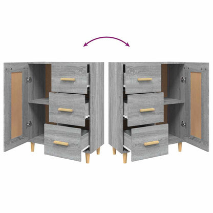 Credenza Grigio Sonoma 69,5x34x90 cm in Legno Multistrato