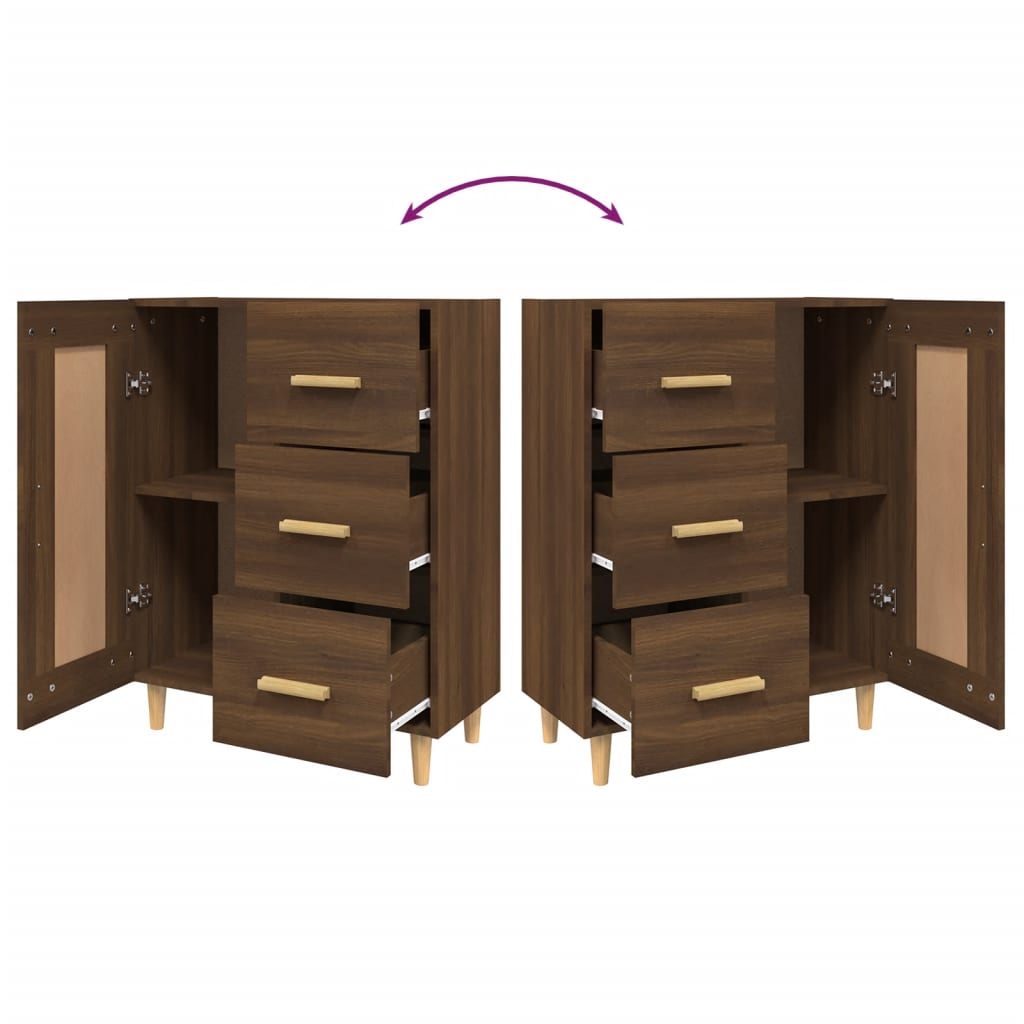 Credenza Rovere Marrone 69,5x34x90 cm in Legno Multistrato - homemem39