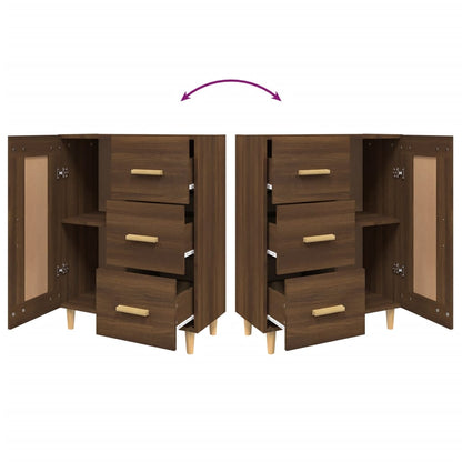 Credenza Rovere Marrone 69,5x34x90 cm in Legno Multistrato