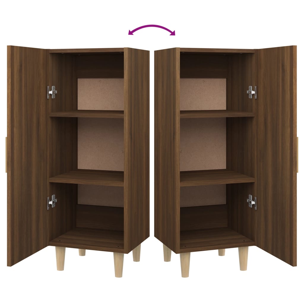 Credenza Rovere Marrone 34,5x34x90 cm in Legno Multistrato - homemem39