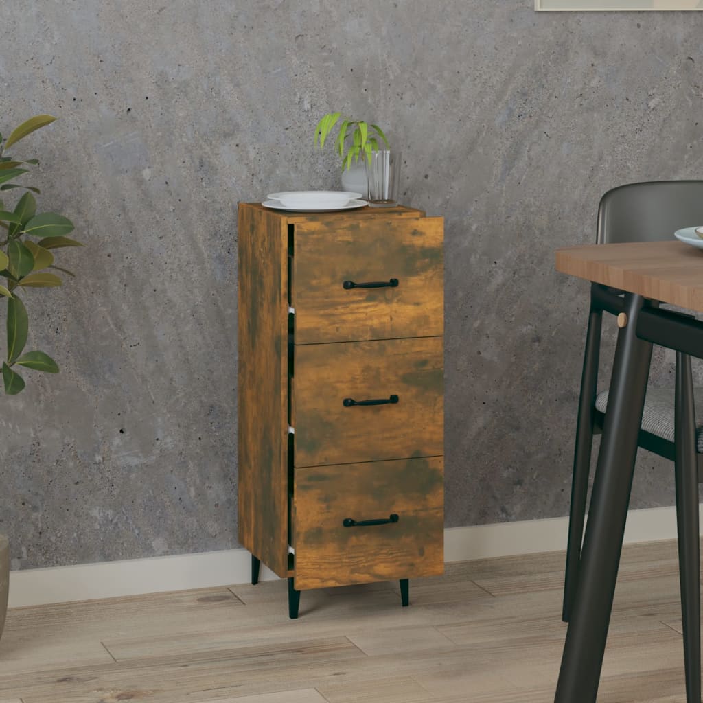 Credenza Rovere Fumo 34,5x34x90 cm in Legno Multistrato - homemem39
