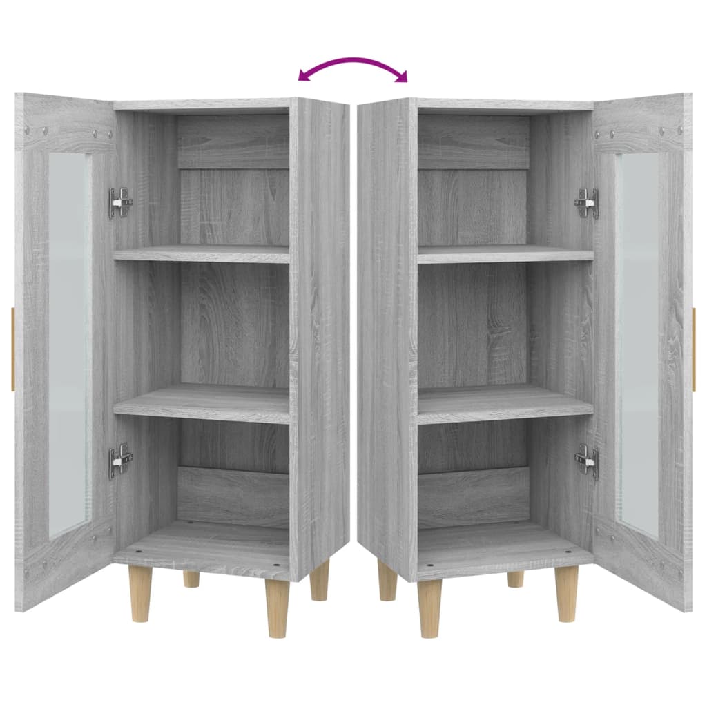 Credenza Grigio Sonoma 34,5x34x90 cm in Legno Multistrato - homemem39