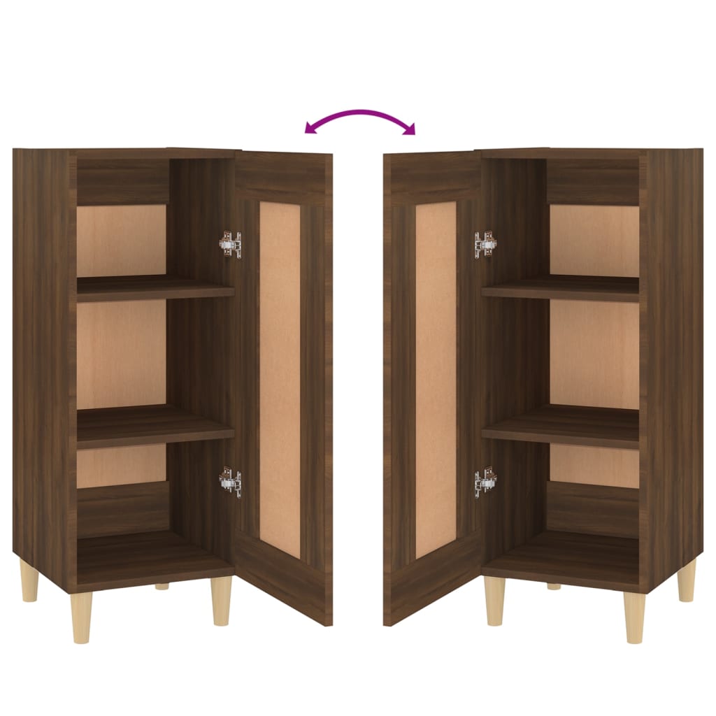 Credenza Rovere Marrone 34,5x34x90 cm in Legno Multistrato - homemem39