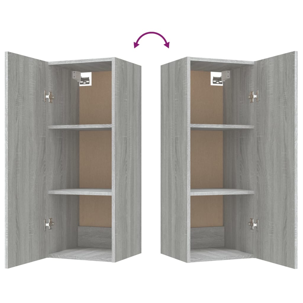 Armadietto a Muro Grigio Sonoma 34,5x34x90 cm Legno Multistrato | homemem39