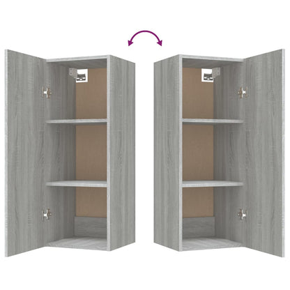 Armadietto a Muro Grigio Sonoma 34,5x34x90 cm Legno Multistrato | homemem39