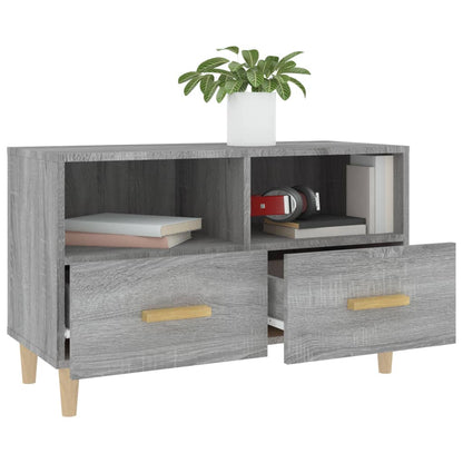 Mobile Porta TV Grigio Sonoma 80x36x50 cm in Legno Multistrato
