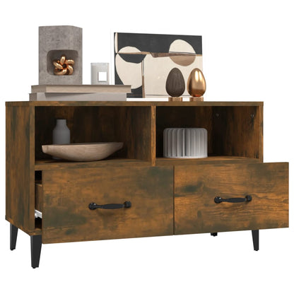 Mobile Porta TV Rovere Fumo 80x36x50 cm in Legno Multistrato - homemem39