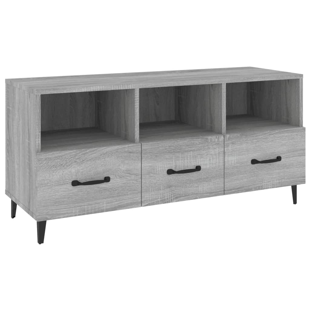 Mobile TV Grigio Sonoma 102x35x50 cm in Legno Multistrato - homemem39