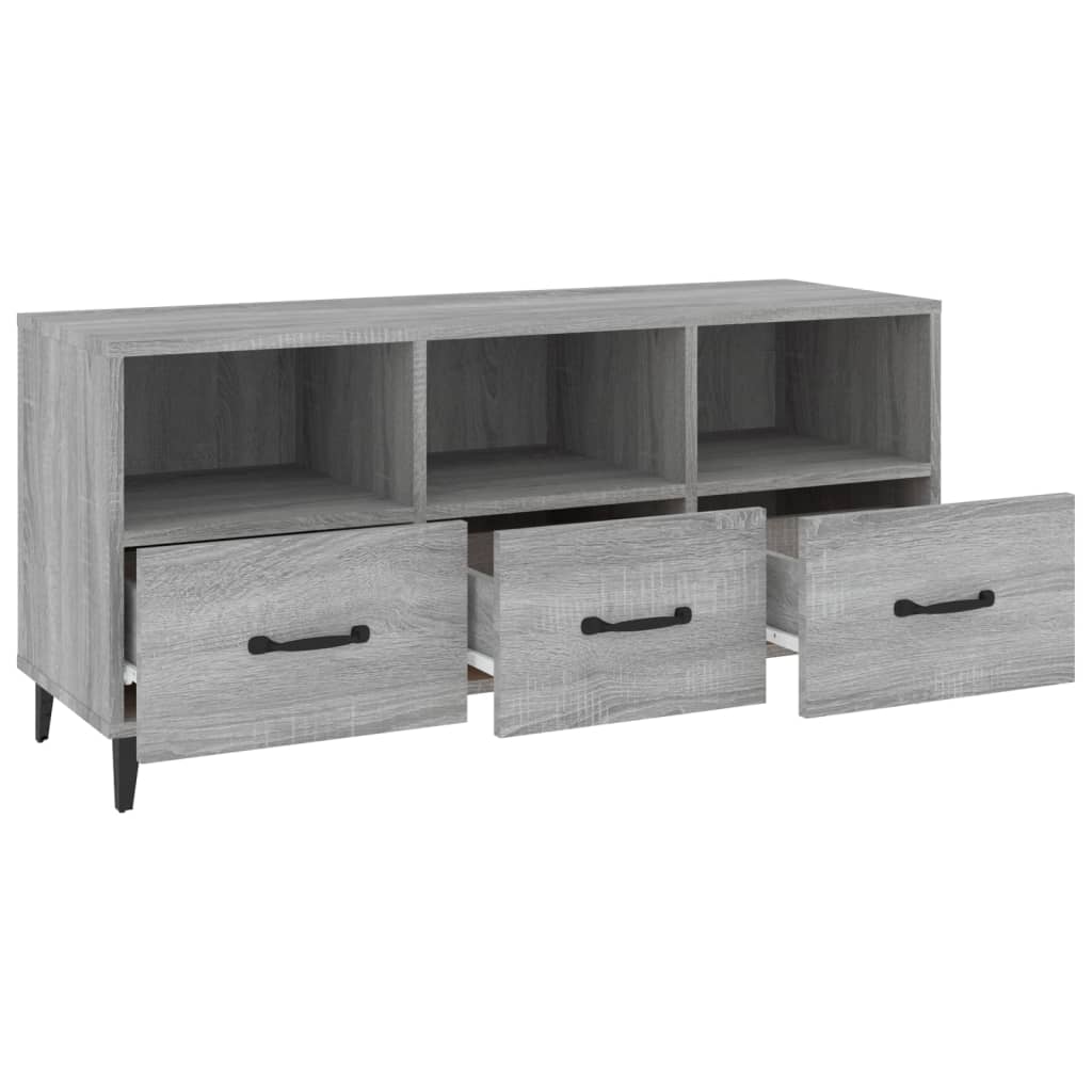 Mobile TV Grigio Sonoma 102x35x50 cm in Legno Multistrato - homemem39