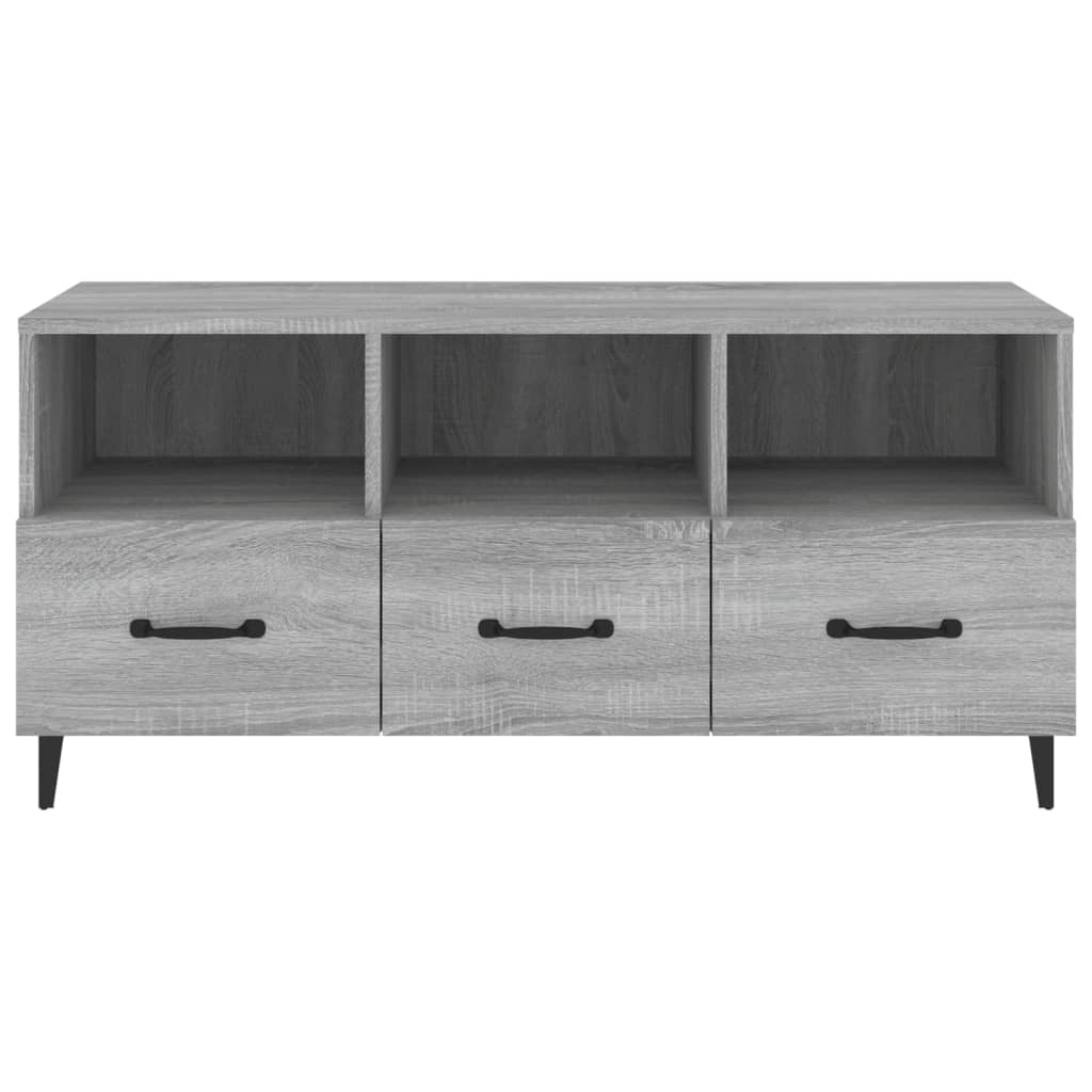 Mobile TV Grigio Sonoma 102x35x50 cm in Legno Multistrato - homemem39