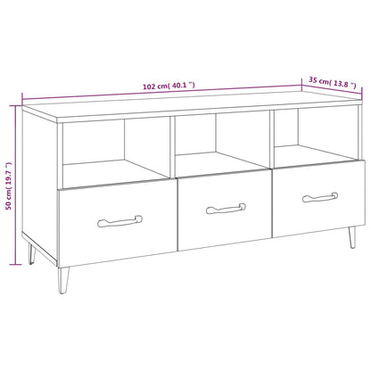 Mobile TV Grigio Sonoma 102x35x50 cm in Legno Multistrato
