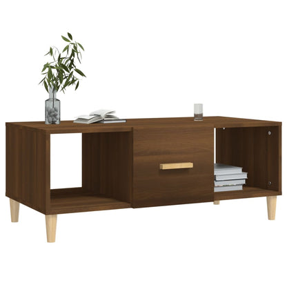 Tavolino Salotto Rovere Marrone 102x50x40 cm Legno Multistrato | homemem39