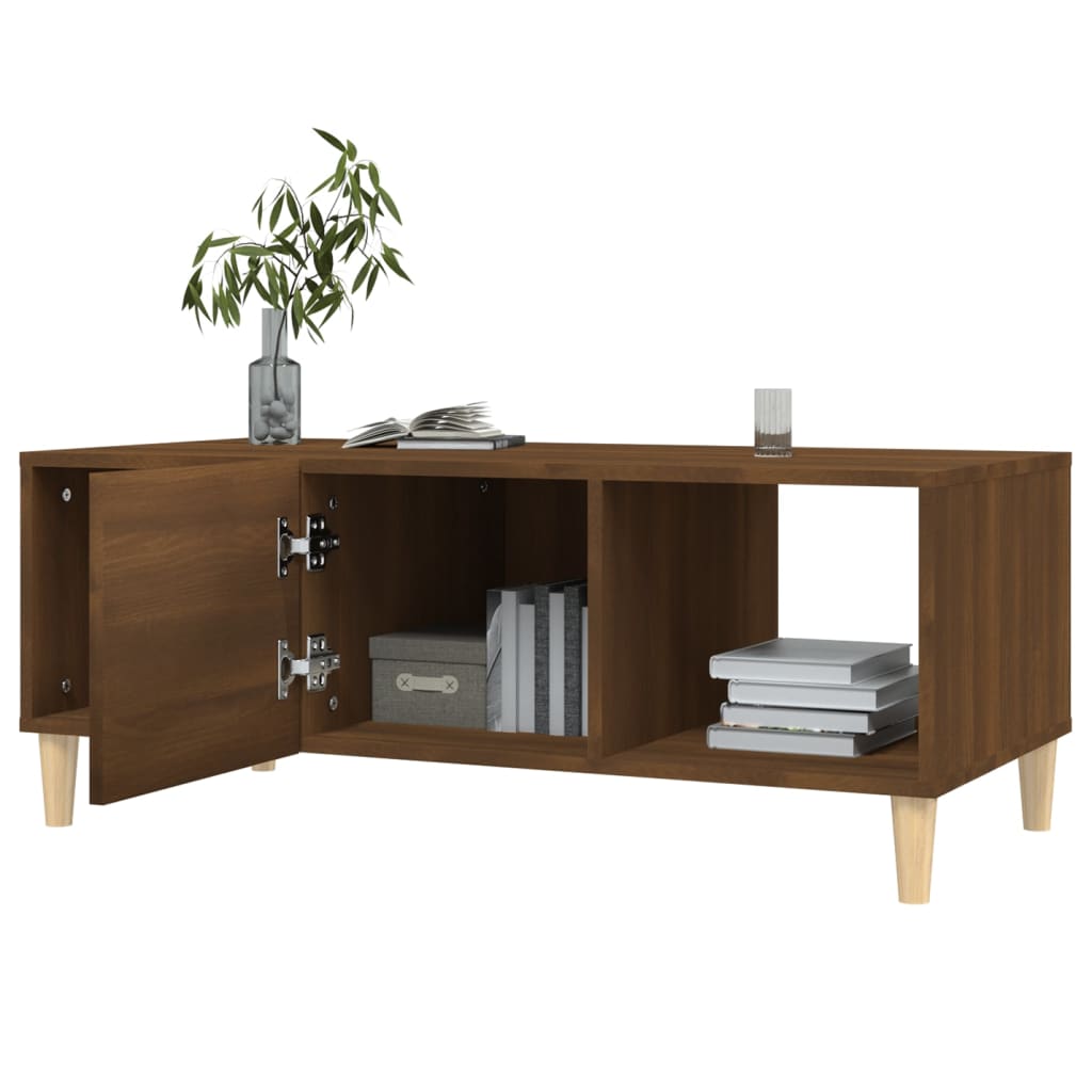 Tavolino Salotto Rovere Marrone 102x50x40 cm Legno Multistrato | homemem39