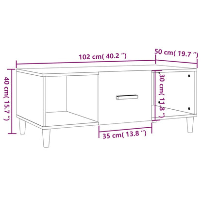 Tavolino Salotto Rovere Marrone 102x50x40 cm Legno Multistrato | homemem39