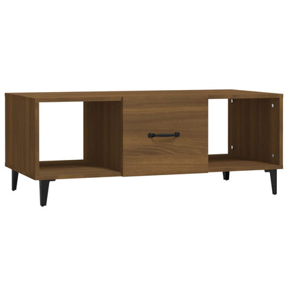 Tavolino da Caffè Rovere Marrone 102x50x40 cm Legno Multistrato | homemem39