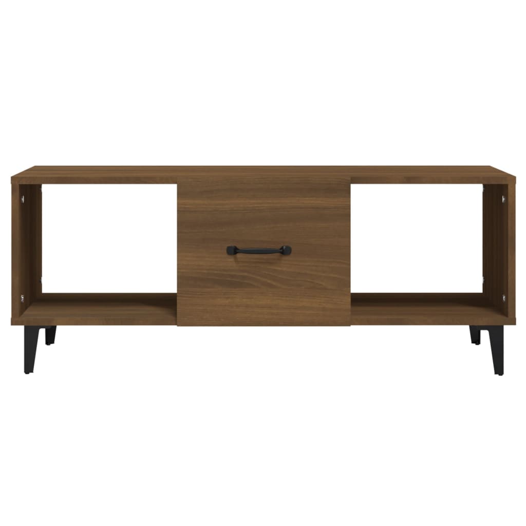 Tavolino da Caffè Rovere Marrone 102x50x40 cm Legno Multistrato | homemem39