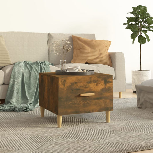 Tavolino da Salotto Rovere Fumo 50x50x40 cm Legno Multistrato | homemem39