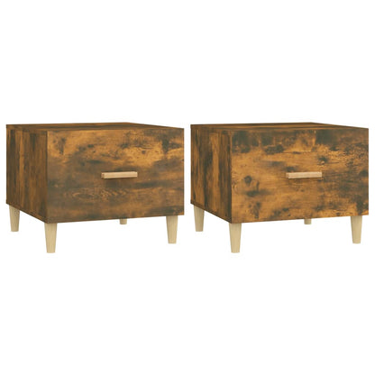 Tavolini Salotto 2 pz Rovere Fumo 50x50x40cm Legno Multistrato | homemem39