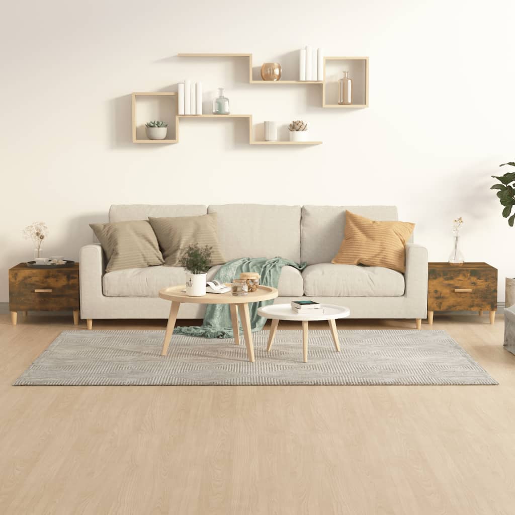 Tavolini Salotto 2 pz Rovere Fumo 50x50x40cm Legno Multistrato | homemem39