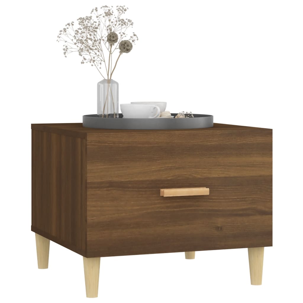 Tavolino da Salotto Rovere Marrone 50x50x40cm Legno Multistrato | homemem39