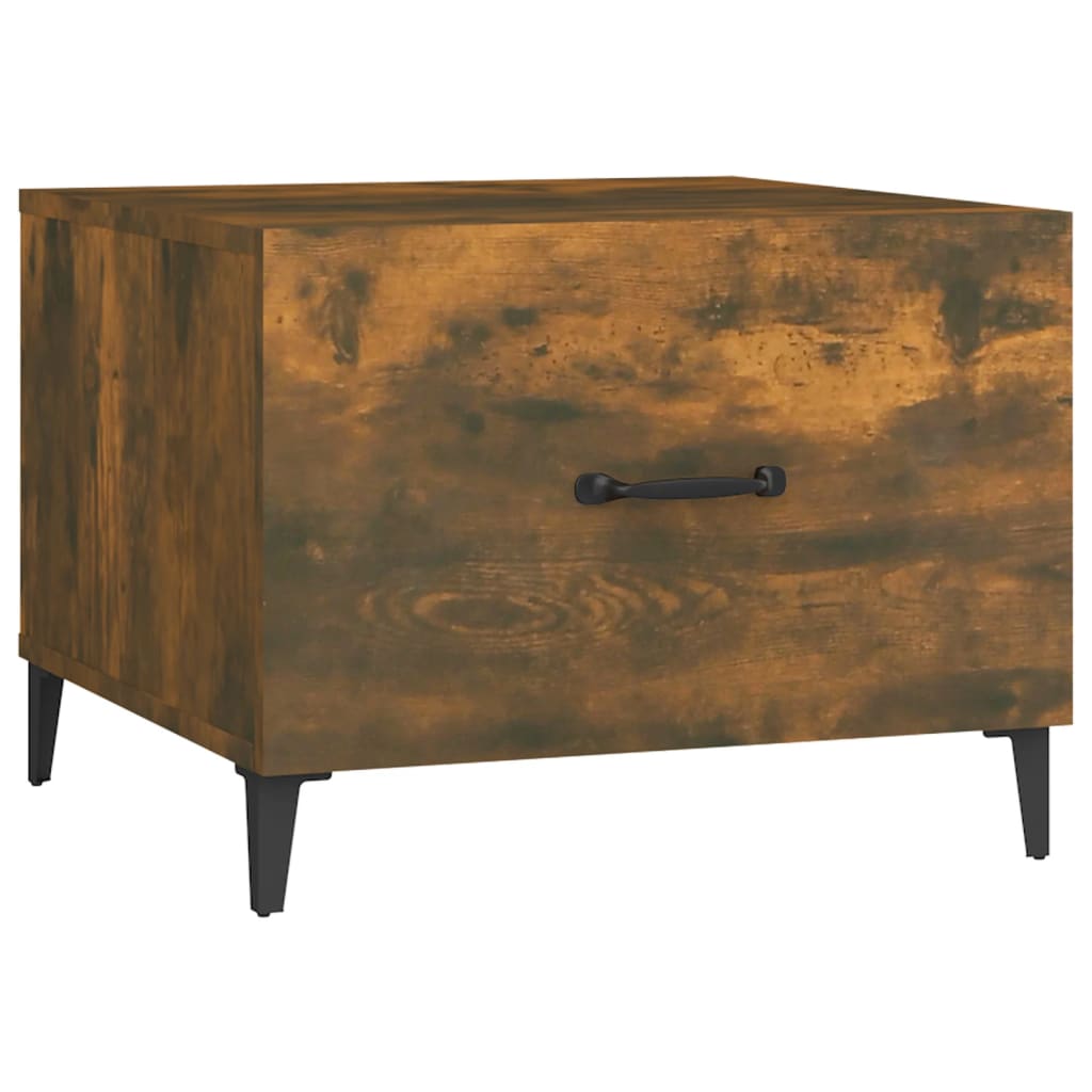 Tavolini da Salotto Gambe in Metallo 2pz Rovere Fumo 50x50x40cm | homemem39