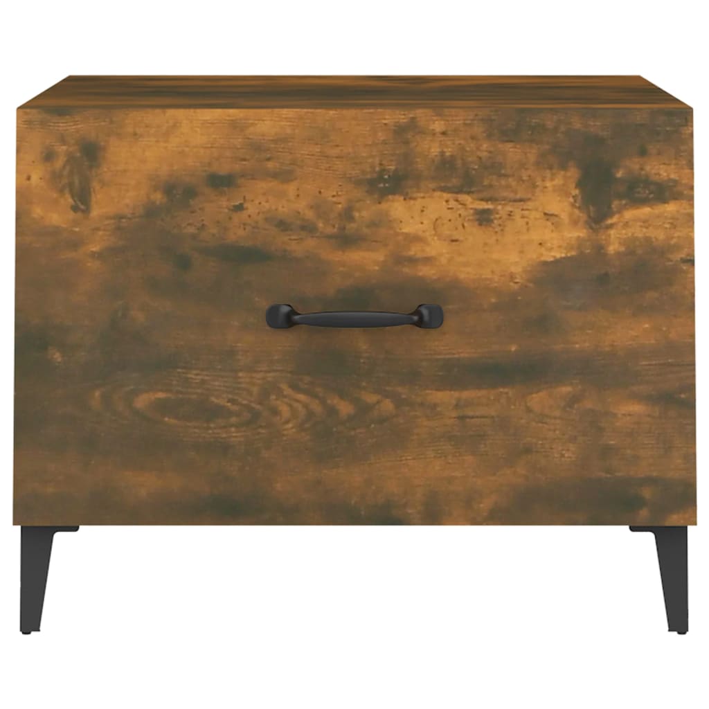Tavolini da Salotto Gambe in Metallo 2pz Rovere Fumo 50x50x40cm | homemem39