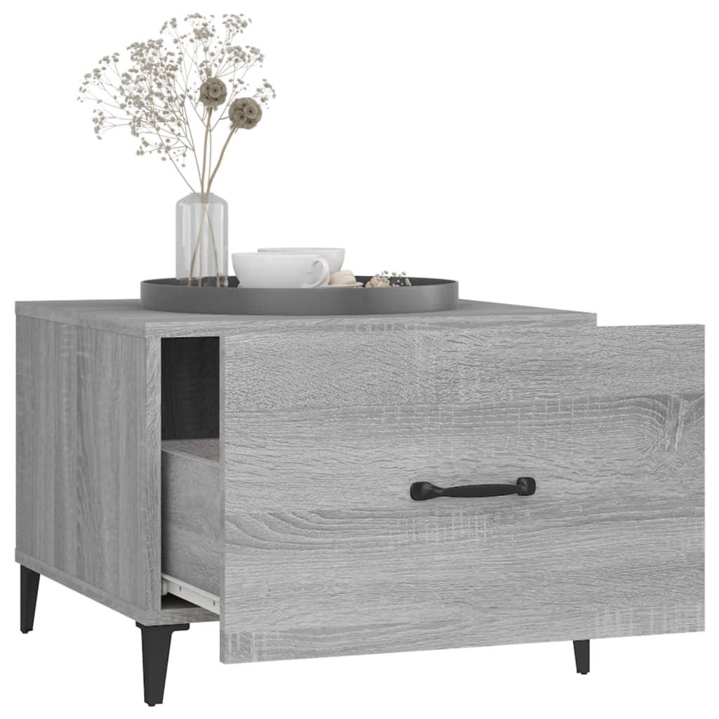 Tavolino da Salotto Gambe in Metallo Grigio Sonoma 50x50x40 cm | homemem39