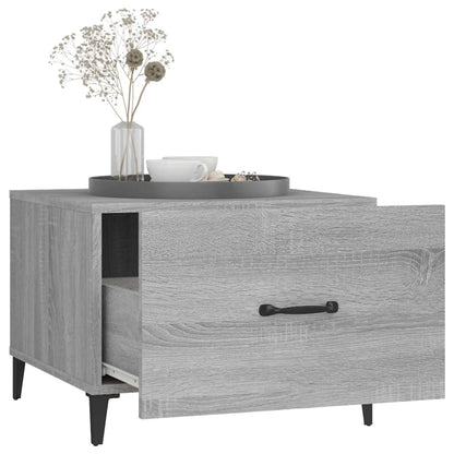 Tavolino da Salotto Gambe in Metallo Grigio Sonoma 50x50x40 cm | homemem39