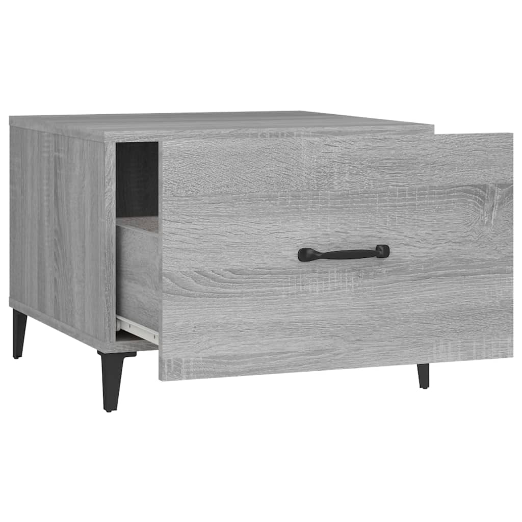 Tavolino da Salotto Gambe in Metallo Grigio Sonoma 50x50x40 cm | homemem39